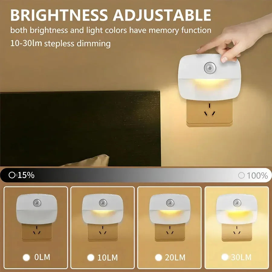 Motion Sensor LED Under Cabinet Light US/EU Plug LED Night Lamp for Kitchen Bedroom Hallway Stairs Cupboard Closet 3 Colors