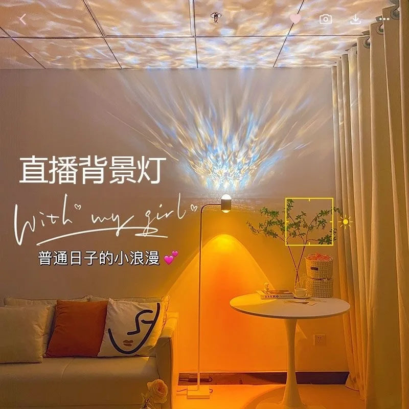 Sunset Light Projection Light Double-Sided LED Floor Light DIY Halo Sunset Light Used in Bars Living Rooms bedrooms Restaurants