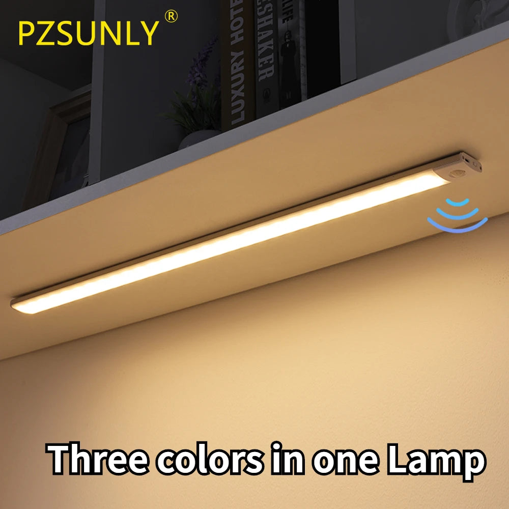 Cabinet Light USB Rechargeable Motion Sensor Led Light For Kitchen Wardrobe Cabinet Lighting 10cm/20cm/40cm/60cm LED Night Light