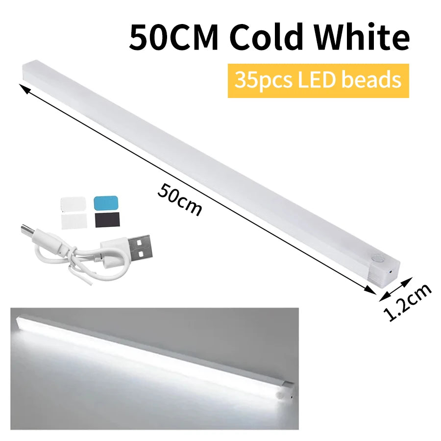 Motion Sensor LED Cabinet Light Rechargeable Induction Night Light Wireless Portable Detector Lamp Kitchen Staircase Backlight