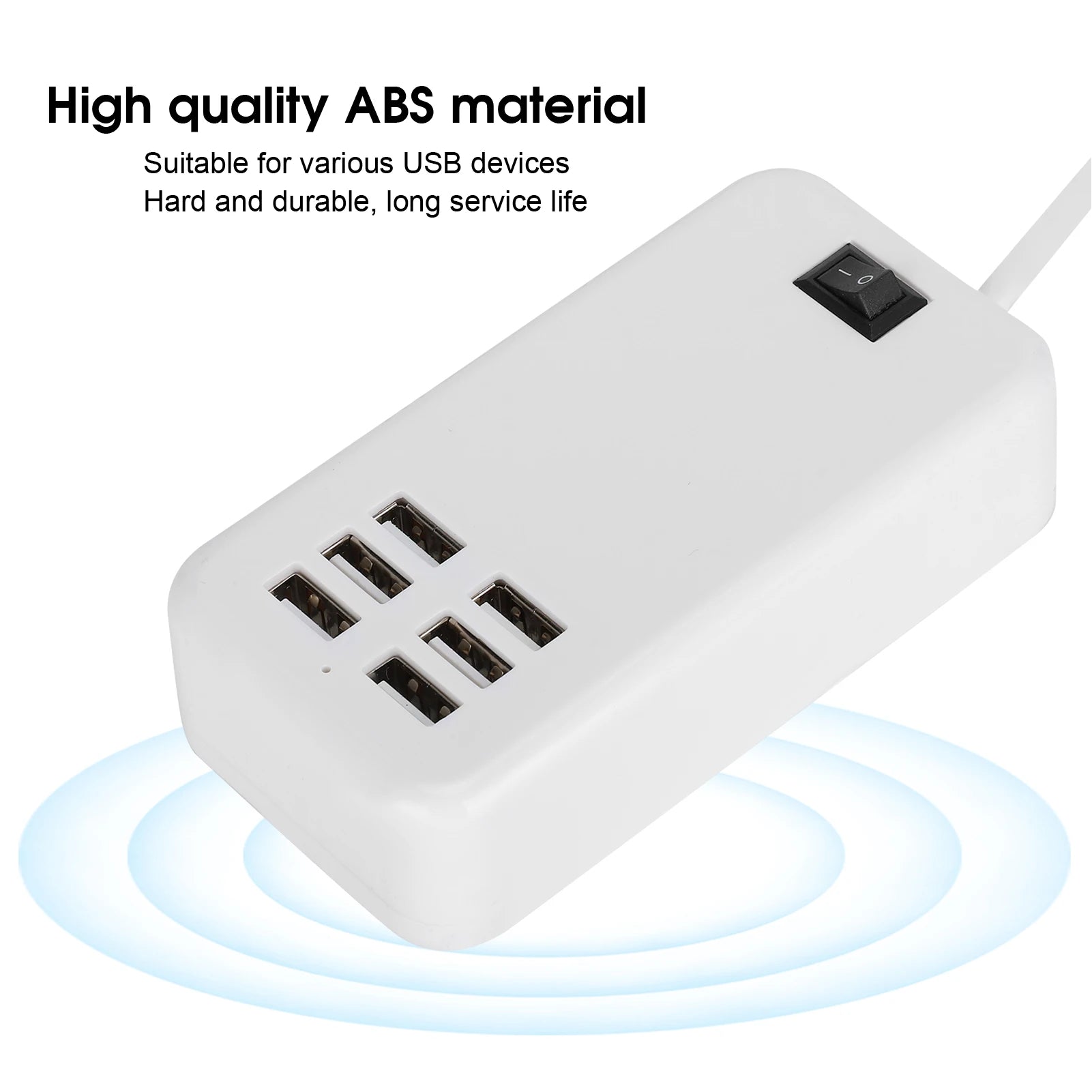 6 Port 30W USB Desktop Fast Charging Station Hub 100‑240V Charger Hub Charging Station for phones MP3 MP4 Camera for iOS PC