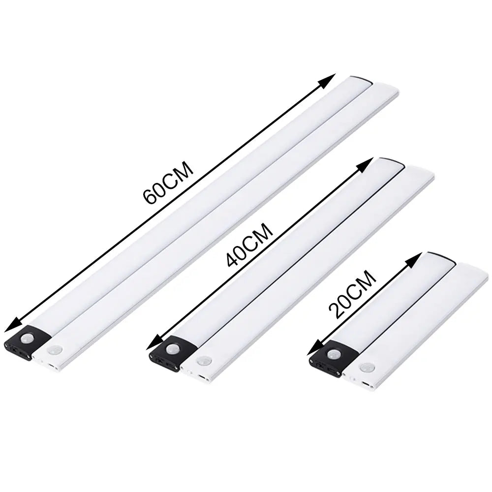 Cabinet Light USB Rechargeable Motion Sensor Led Light For Kitchen Wardrobe Cabinet Lighting 10cm/20cm/40cm/60cm LED Night Light
