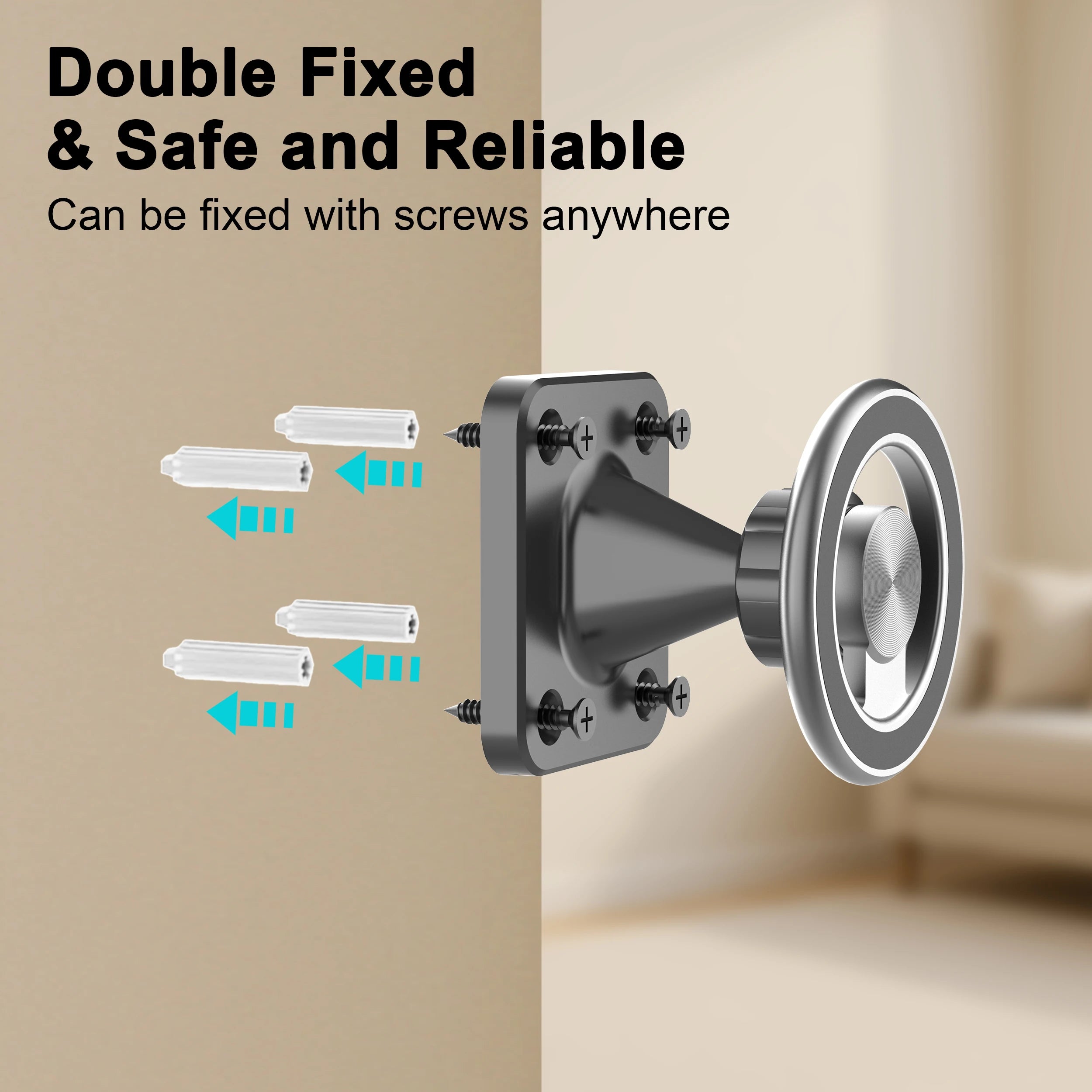 Magnetic Wall Mount Phone Holder for Truck/Car/Boat/Wall/Desk,Compatible All Smartphone，360 Degree Free Rotation