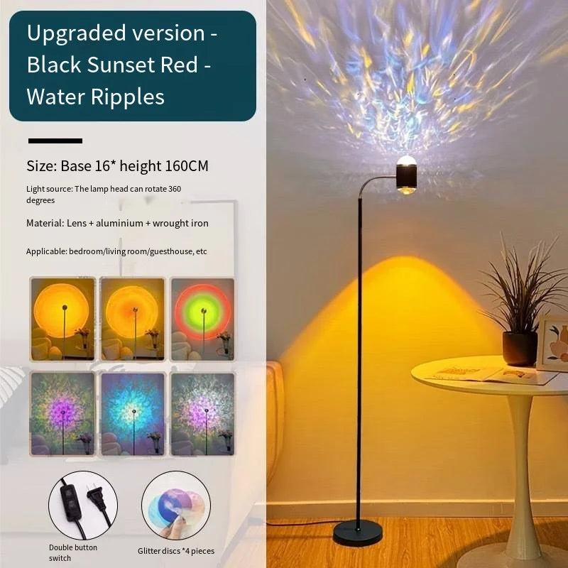 Sunset Light Projection Light Double-Sided LED Floor Light DIY Halo Sunset Light Used in Bars Living Rooms bedrooms Restaurants