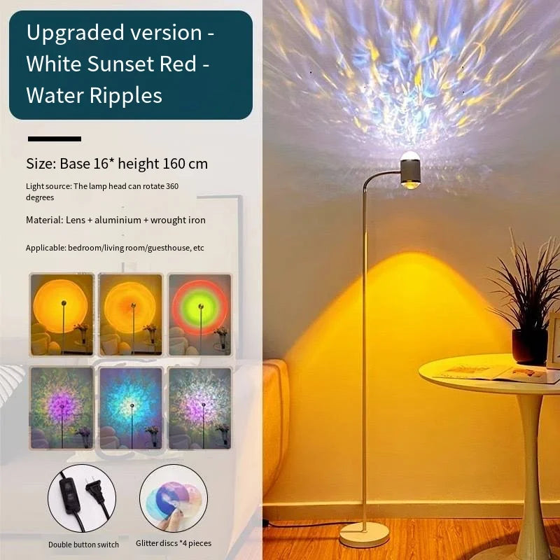 Sunset Light Projection Light Double-Sided LED Floor Light DIY Halo Sunset Light Used in Bars Living Rooms bedrooms Restaurants
