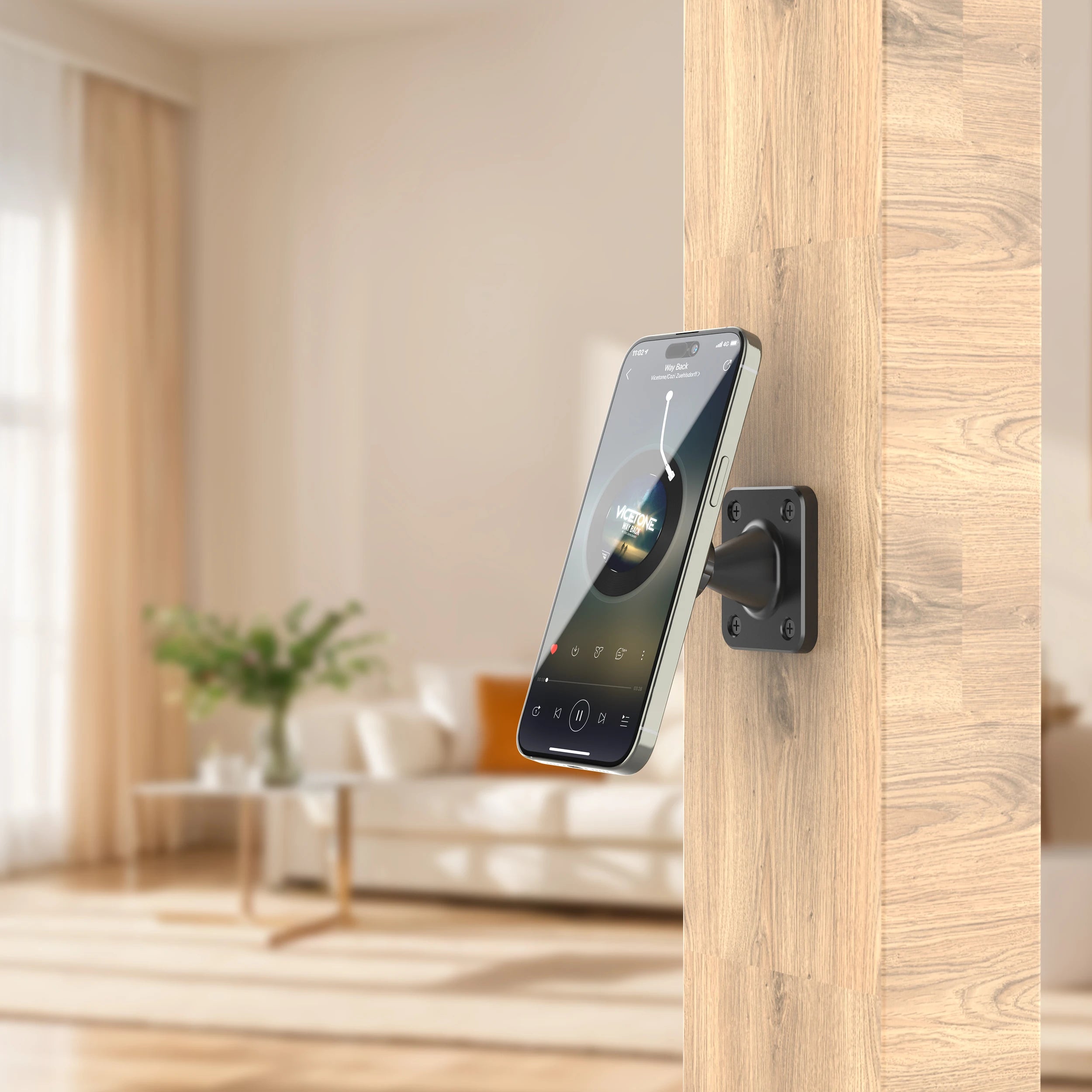 Magnetic Wall Mount Phone Holder for Truck/Car/Boat/Wall/Desk,Compatible All Smartphone，360 Degree Free Rotation