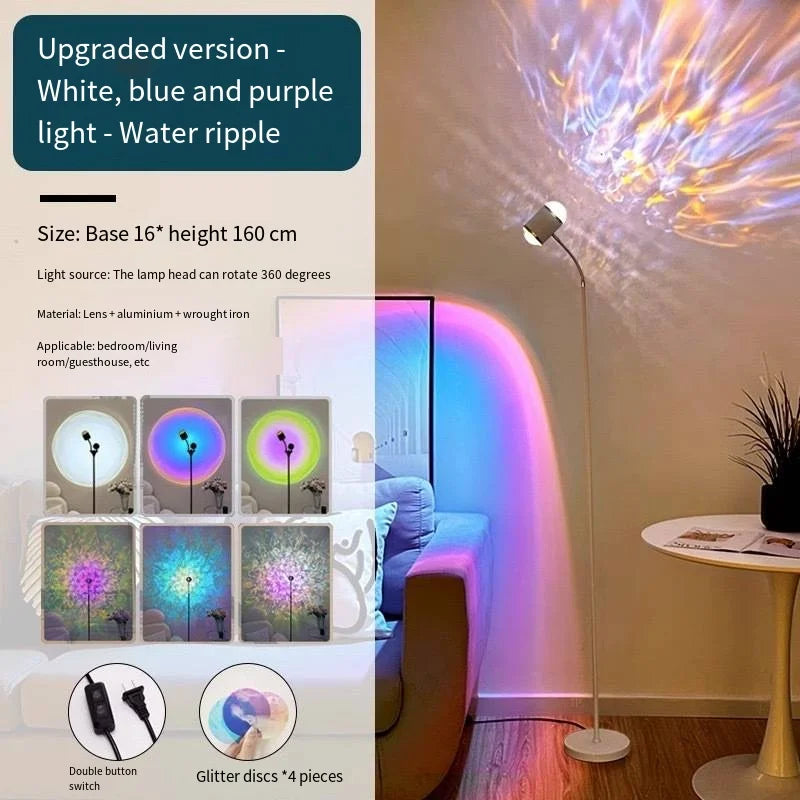 Sunset Light Projection Light Double-Sided LED Floor Light DIY Halo Sunset Light Used in Bars Living Rooms bedrooms Restaurants
