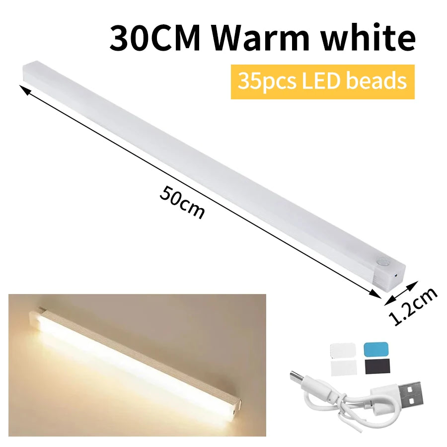Motion Sensor LED Cabinet Light Rechargeable Induction Night Light Wireless Portable Detector Lamp Kitchen Staircase Backlight