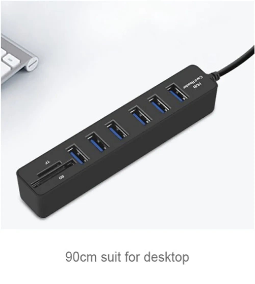 USB Hub 2.0 Multi USB Splitter 2.0 USB 3.0 Hub 3/6 Port Expander Adapter Micro TF/SD Card Reader Computer Accessories hab For PC