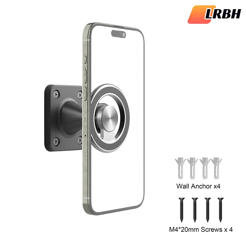 Magnetic Wall Mount Phone Holder for Truck/Car/Boat/Wall/Desk,Compatible All Smartphone，360 Degree Free Rotation